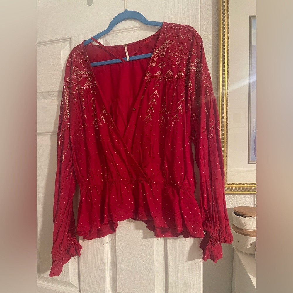 Fun peplum style Free People blouse